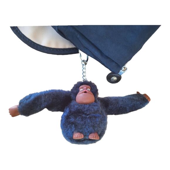 Kipling Black Ravier Medium City Backpack with plush monkey bag charm NWOT - Picture 2 of 12